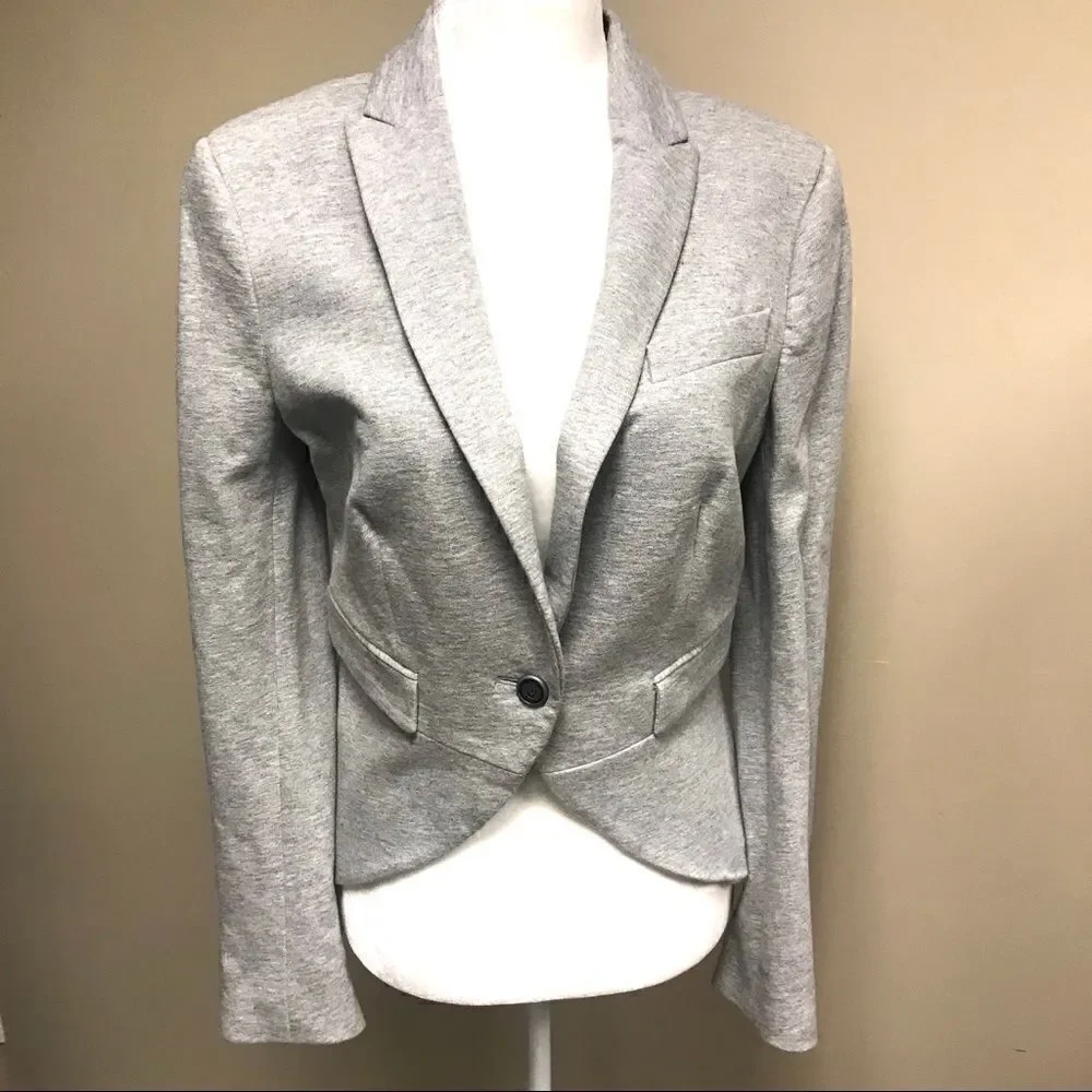 Zara grey cotton fitted jacket.    S/XS